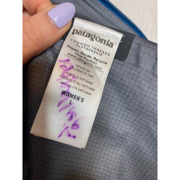 PATAGONIA Women's Descensionist Gore-Tex Blue Ski Jacket Shell US LARGE - Picture 6 of 7